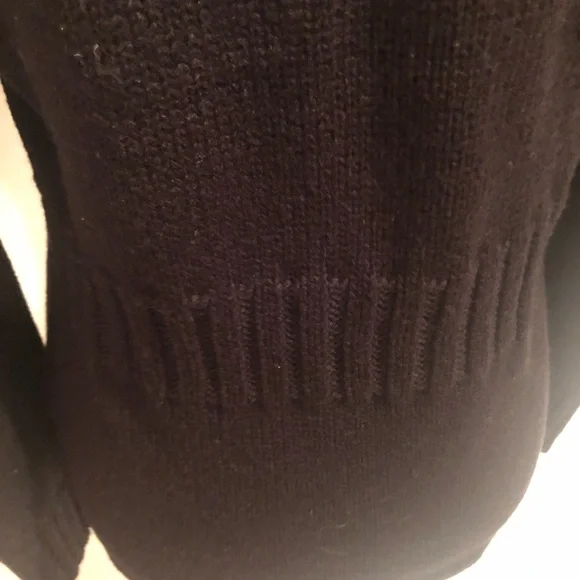 525 AMERICA Black Large Sweater With Double Looped Yarn Collar - Picture 8 of 13